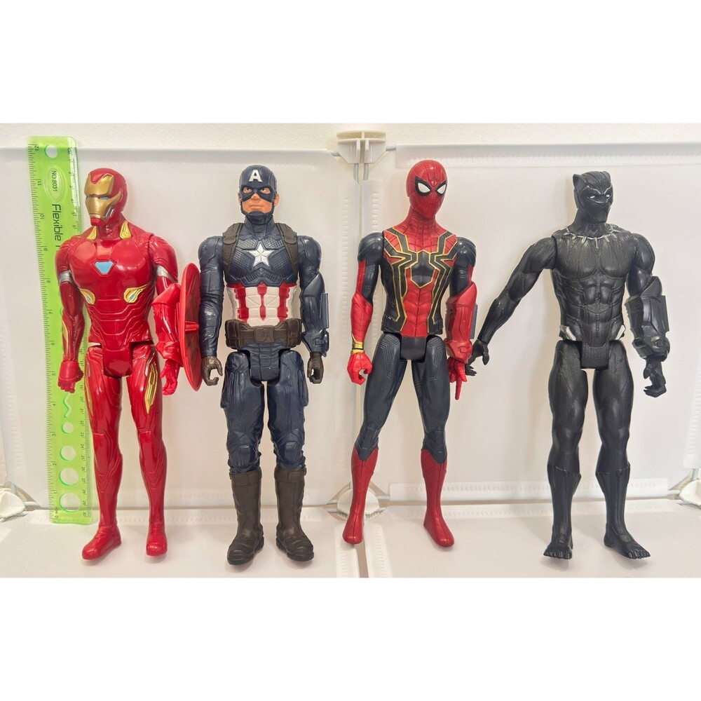 Marvel Titan Hero Series 12" Figure Lot Iron Man Captain America Spiderman